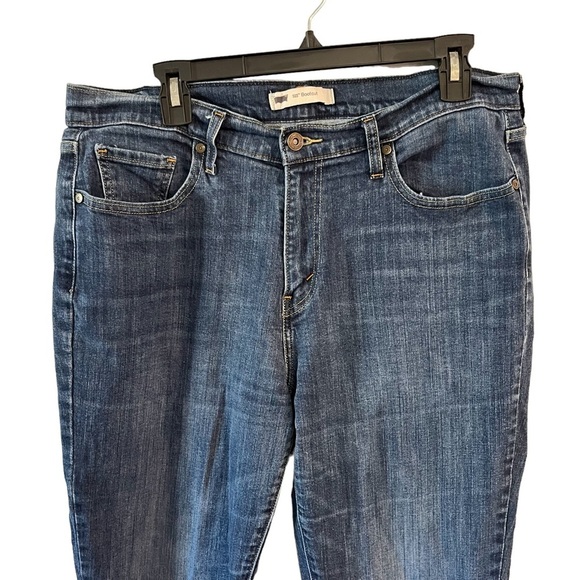 Levi's 515 dark wash bootcut jeans size 14L 32 waist 34 length back flap pocket - Picture 2 of 7